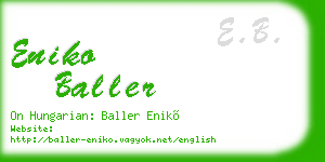eniko baller business card
